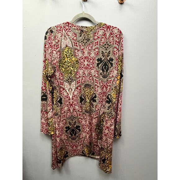 Orange Caramel Dress Womens large multi colored pullover V Neck Long sleeve - Picture 5 of 5